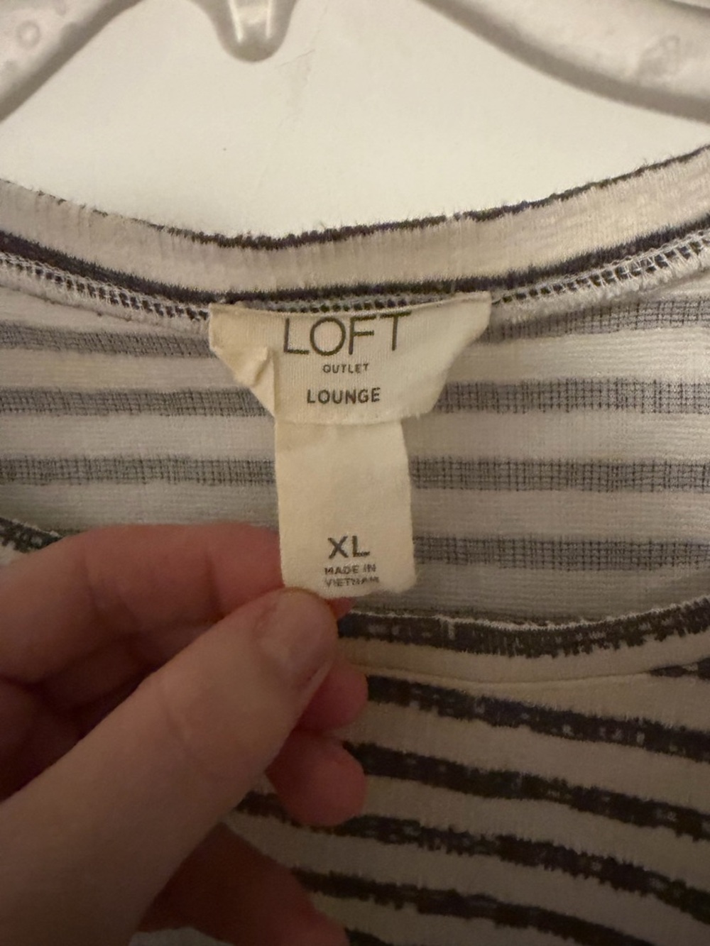 LOFT Black & White Striped Short Sleeve Tee - Picture 3 of 4